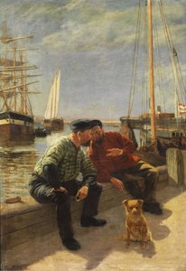 Deux pêcheurs sur le quai